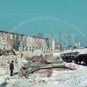 Destroyed British Cruiser Mk IV Tank in Rouen France 1940. 1st Armoured Division of the British Expeditionary Force