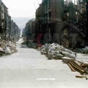 Destroyed and Bombed Stuttgart, April. 1945. 100th US Army Infantry Division.