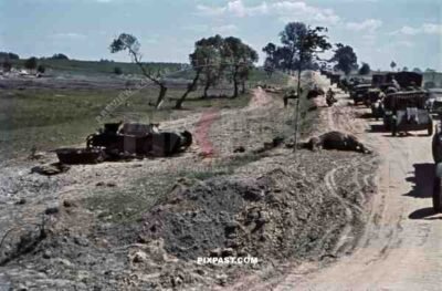 Destroyed tanks near Dubno-Lutsk-Brody, Ukraine 1941