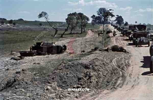 Destroyed tanks near Dubno-Lutsk-Brody, Ukraine 1941