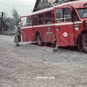 Deutsche Reichspost bus in Mala, Czechoslovakia 1939