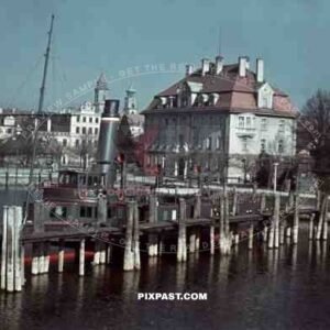 Diesel Tour Holiday Ship Allgau in Lindau Germany 1943. Bodensee.