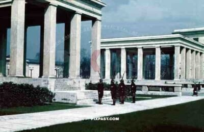 Ehrentempel, Konigsplatz, Munich 1936, SS military guard. changing of the guard.