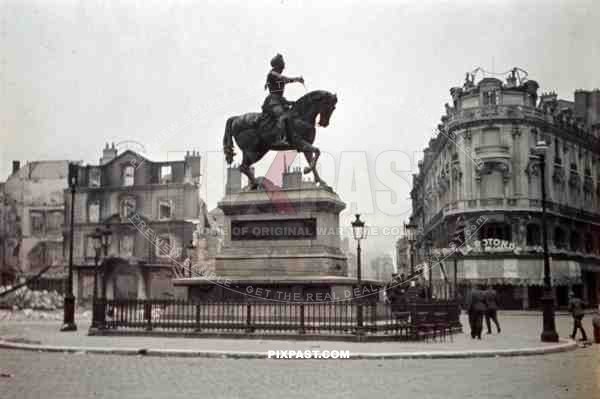 Equestrian Statue of Jeanne D Arc in Orleans, France. Place du Martroi. 20.6.1940