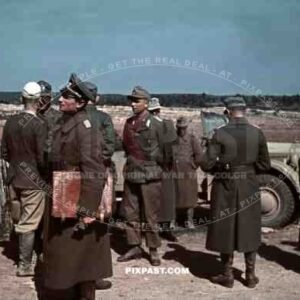 Erwin Rommel standing beside Horch 901 Staff car after Propaganda Film Interview, Tunisia. 1942. General Staff.