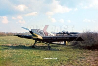 Fake Dummy German Me109 Luftwaffe fighter plane made in wood and cloth to confuse the french air-force. France 1940