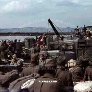 Ferry over the river Save in Brod, Yugoslavia 1941