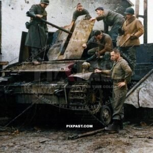 Flakpanzer IV with 37mm flak Mobelwagen. Flak 43 anti-aircraft gun on the chassis of a Panzer IV. Battle of Bulge 1944