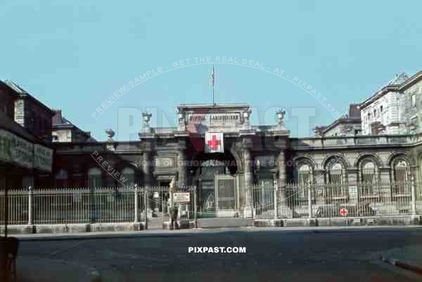 French Army Hospital in Paris France 1940 under German occupation. Hopital Lariboisiere