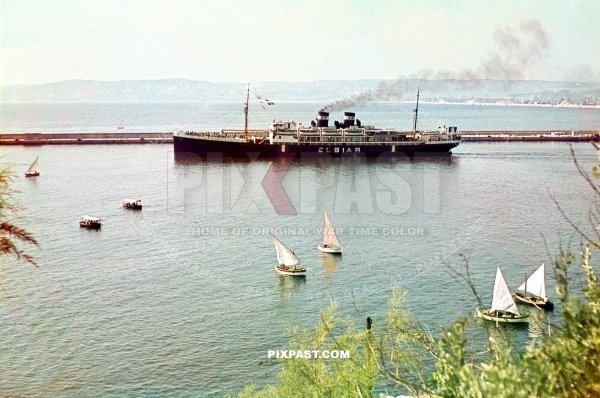 French passenger Ship Paquebot EL BIAR in Marseille France September 1940