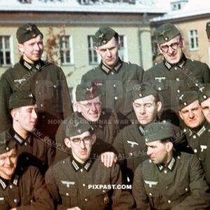 Fresh German army Wehrmacht privates in front of the Kaserne. Later members of the 8. Panzer Division. Germany 1939