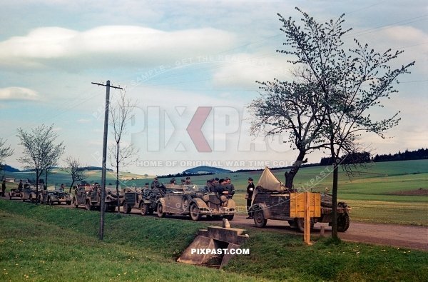 German 11th Panzer Division Surrender in Neumark, Czechoslovakia, May 1945