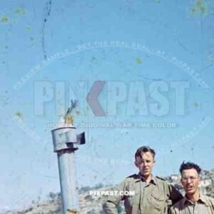 German Afrika Korp military in tropical uniform, on house roof, Tunisia, 1942. golden wounded badge, pocket watch.