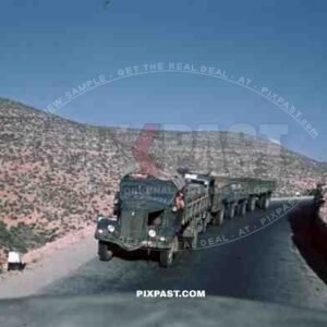 German Afrika Korp petrol supply truck convoy, North Africa 1942