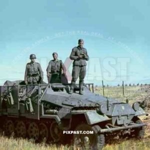 German Army Half track 251. 14th Panzer Divison. Russia Don 1942. Before entering Stalingrad