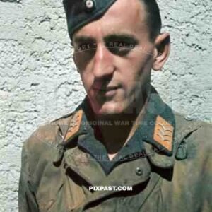 German Fallschirmjager Paratrooper in uniform with Luftwaffe Parachutist Badge. Visiting family in Neuotting Germany 1941