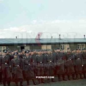 German Flak soldiers training in Barracks, Bad Saarow, Pieskow, Germany, 1939, roll call,