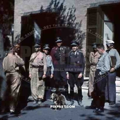 German Flotte Luftwaffe officers meeting for strategy meeting in Sicily 1943. Tropical uniforms. Officer Bindewald