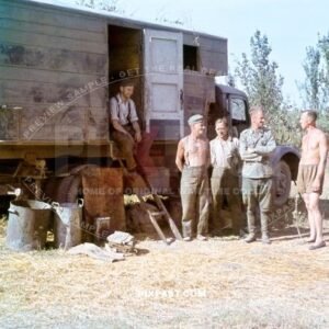 German Funker radio Technical LKW truck Wehrmacht. Near Stalingrad 1942. 297 Infantry Division. Russia