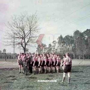 German Hitler Youth troops trainning marching outside Lubeck Germany 1943
