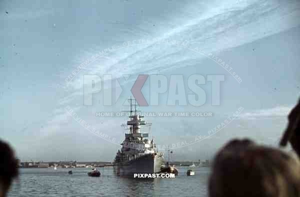German Kriegsmarine Battleship Admiral Hipper in Kiel, Germany September 1939