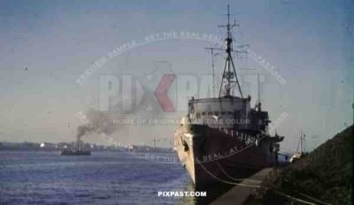 German Kriegsmarine Coastal Patrol boat with Luftwaffe airforce eagle, Riga, Latvia, 1944, 134th Gebirgsjäger,