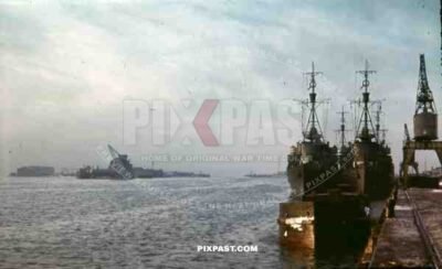 German Kriegsmarine Coastal Patrol boat with Luftwaffe airforce eagle, Riga, Latvia, 1944, 134th Gebirgsjäger,