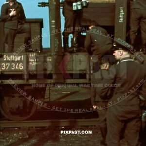 German Luftwaffe Flak unit moving by train to Russia 1941. Luftlotte 2. Headquarters command. Major Heinrich Bindewald