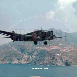 German Luftwaffe Ju 52 Junkers transport Narvik flying between Italy and Africa 1943.