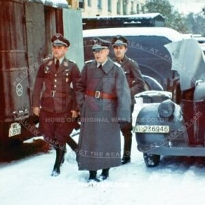 German Luftwaffe officers. Behind war reporter Kriegsberichter in Smolensk west Russia winter 1942. Uspensky  Cathedral