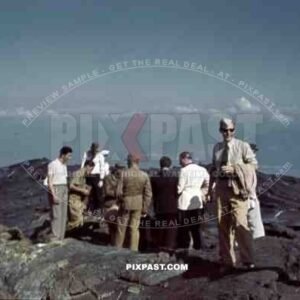 German Luftwaffe soldiers at the Vesuv lava fields in Naples, Italy ~1942