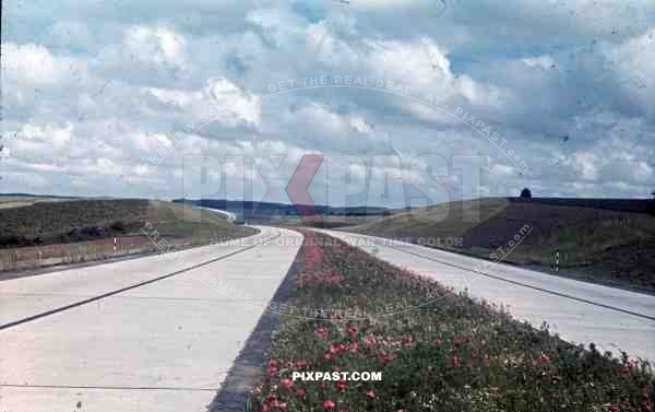 German Main Road Autobahn beside Nuremberg, Bavaria, 1939,