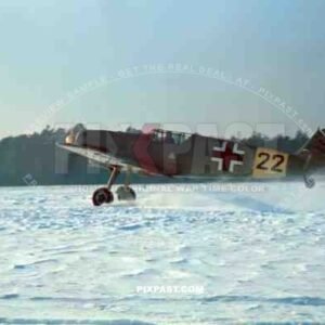 German Messerschmitt Bf 109 Fighter aircraft D model trainer on the Russia Front winter 1941.