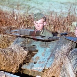 German PAK 36 cannon gun crew ready sight. 43rd Panzerjager Battalion. 8. Panzer-Division. CHOLM POCKET. August 1942