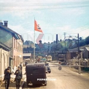 German Polish border before the Invasion. German border guards smoking cigarettes. Germany Poland 1939