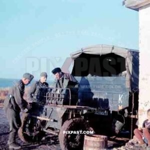 German Propaganda Unit drinking water from JerryCans. Poland 1939. 14.Armee