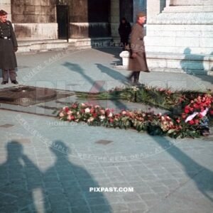 German RAD soldiers visiting the Tomb of the Unknown Soldier Paris France June 1940
