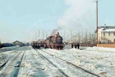 German Rail Steam locomotive 230-315 in train station Romania January 1941. 13. Panzer Division.