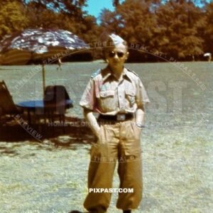 German Ramcke Fallschirmjager Paratrooper radio operator FUNKER in tropical uniform.FJ medal. South France 1943.