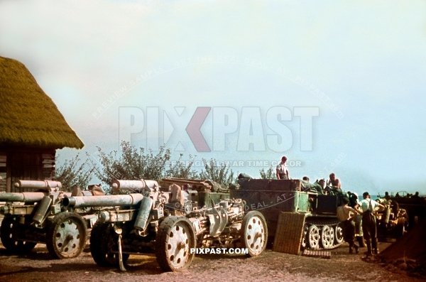 German Sd.Kfz. 7 8t Half-Track with 15 cm sFH 18 Howitzer Artillery Cannon. Artillerie Regiment 50. Poland 1939