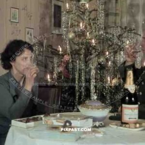 German WW1 veteran Flak Officer Major, Christmas Day with wife, Bad Saarow, Pieskow, Germany, 1939.