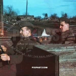 German Wehrmacht staff driver driving his commanding officer in a Volkswagen Kubelwagen. Chernihiv Ukraine 1943