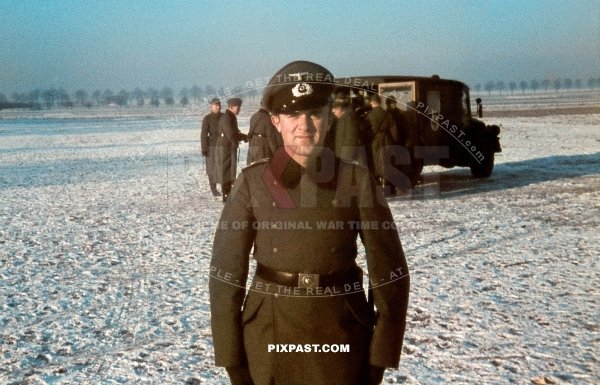 German army doctor in winter jacket. Sanitats Abteilung 24 Chemnitz.24 Infanterie Division. Poland winter 1940. Horche 901
