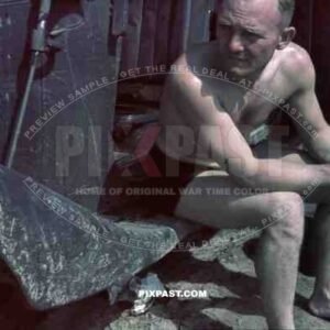 German army driver resting beside Mercedes Staff car on Dusty Russian Roads. Summer 1941. 4th Panzer Division.