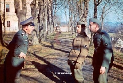 German army officer An Unteroffizier shouting and screaming in the face of his soldiers. Wehrmacht Kaserne Saxony 1940