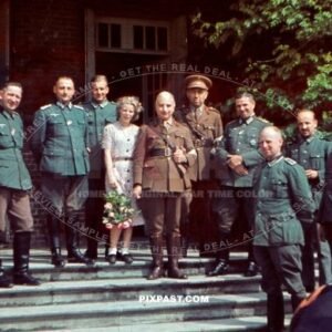 German army officers receiving a captured Belgium army General. Belgium 1940. 285. Infanterie Regiments 322
