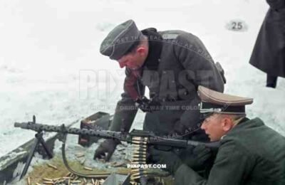 German army officers training with the Mg34 Machine Gun. Kreuznach Barracks Germany 1939
