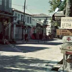 German army red cross hospital road signs in Greece 1942. Lamia, Larissa