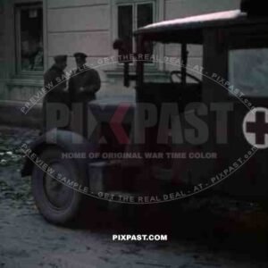 German army red cross medical ambulance doctors Italian castle barracks Italy 1943