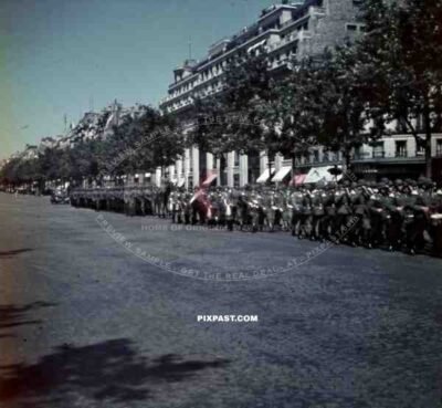 German army victory parade music band Champs Élysées Paris 1940 staff car march.